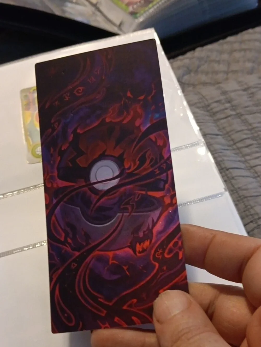 Pokemon Meowth Card with Purple Gaming Console and Multicolor Poké Balls